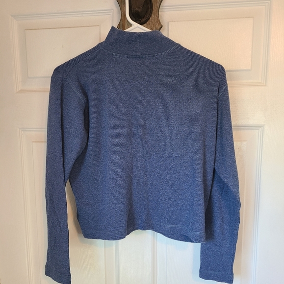 (587) Carole Little Sports Petites Woman's Long Sleeve Turtleneck, Size: S Blue - Picture 11 of 14